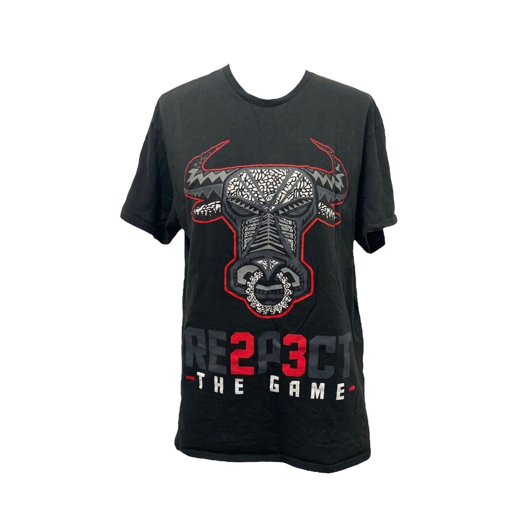 2 Monkeys Men’s Shirt Black Chicago Bulls Respect the Game Tribute Size Large